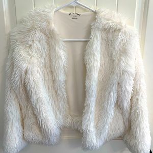 Girls furry white cardigan